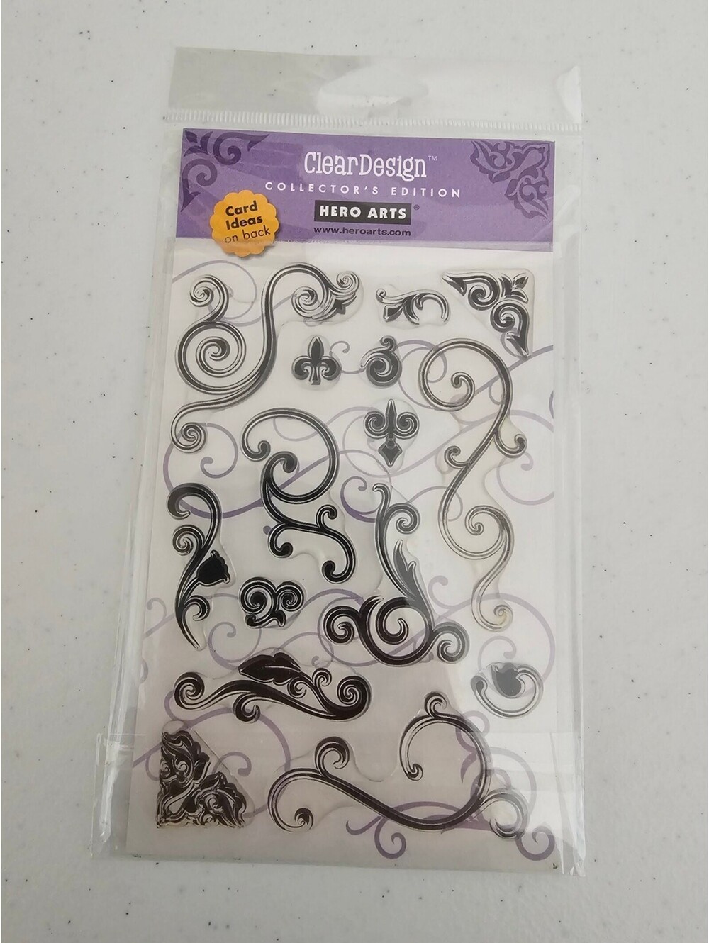 Hero Arts Clear Rubber Stamp Set Fancy Scrolls Background Retired